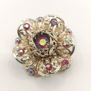 Vtg Sarah Coventry Aurora Borealis One Earring Replacement Gold Tone Filigree